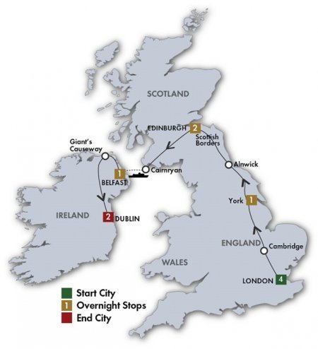 British And Irish Delight Quality Escorted Coach Tour Itinerary