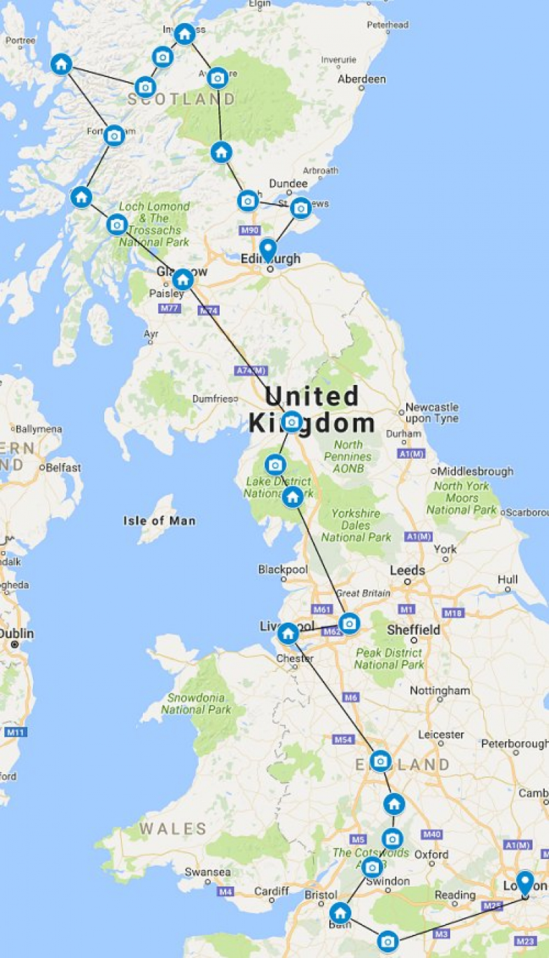 UK Road Trip To England And Scotland - Highlights Of Great Britain Driving Tour Trip Itinerary